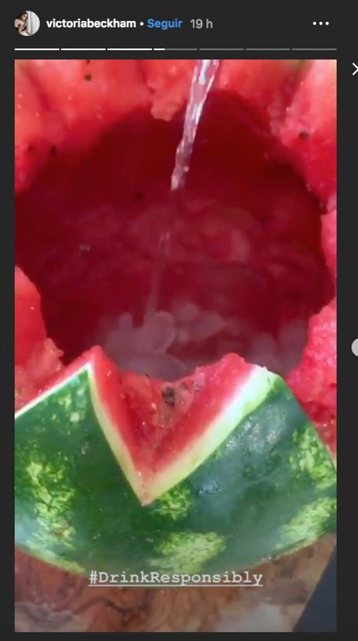 La bebida de sandía y vodka de Victoria Beckham