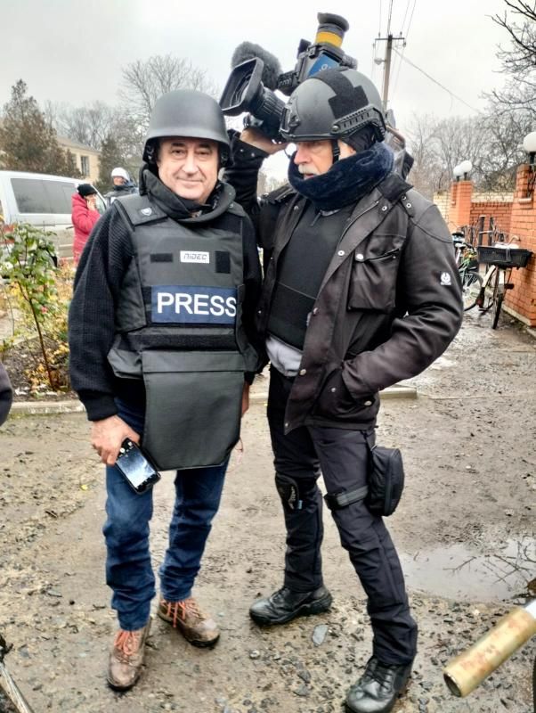 Con el periodista Gervasio Sánchez, en Ucrania