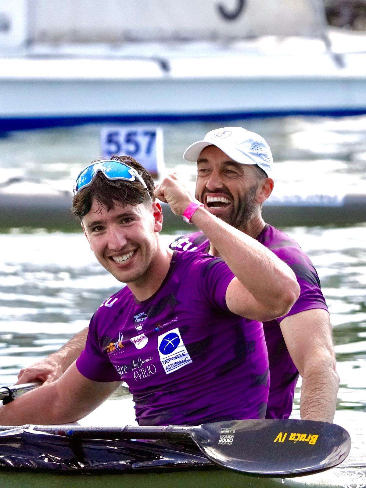 Bertín Llera y Walter Bouzán, tras la prueba de 5.000 del Nacional de Invierno.