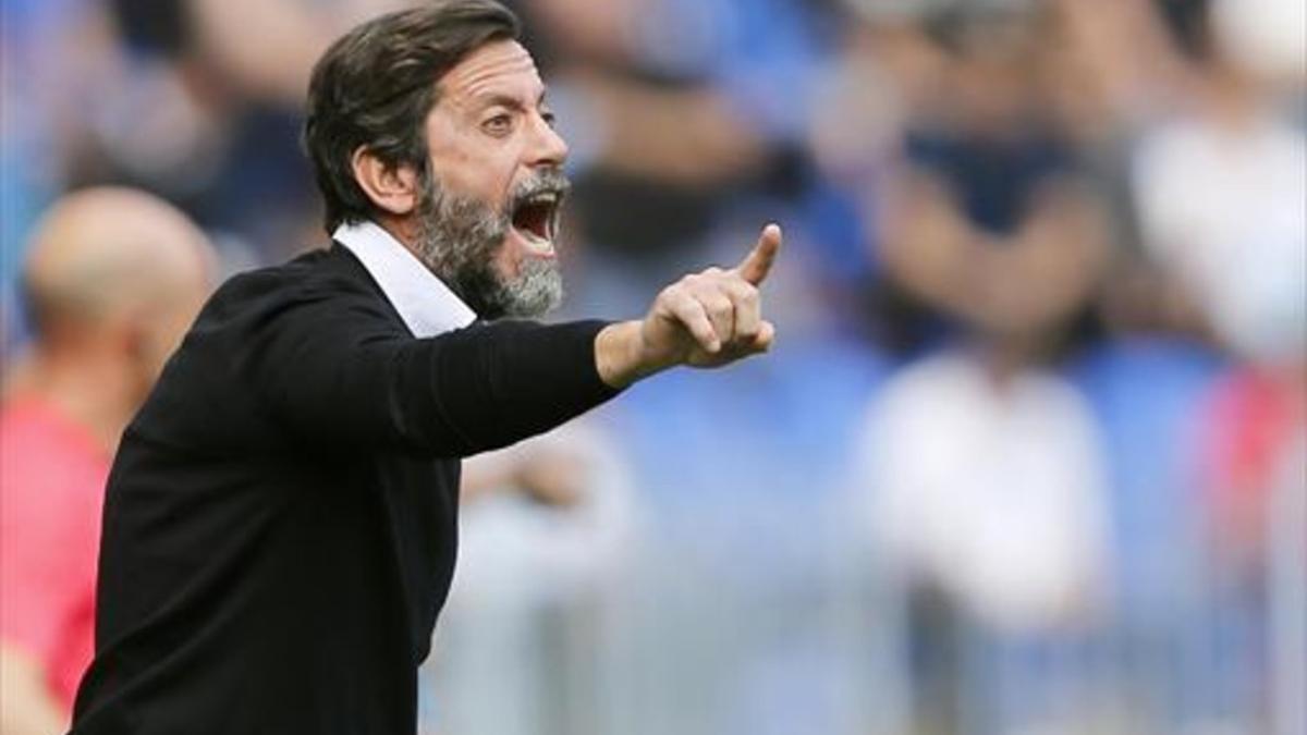 Expresivo 8 Quique Sánchez Flores, en un partido del Espanyol.