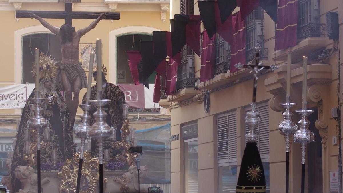 Procesión extraordinaria de la hermandad del Puerto de la Torre por el Centro de Málaga en septiembre.