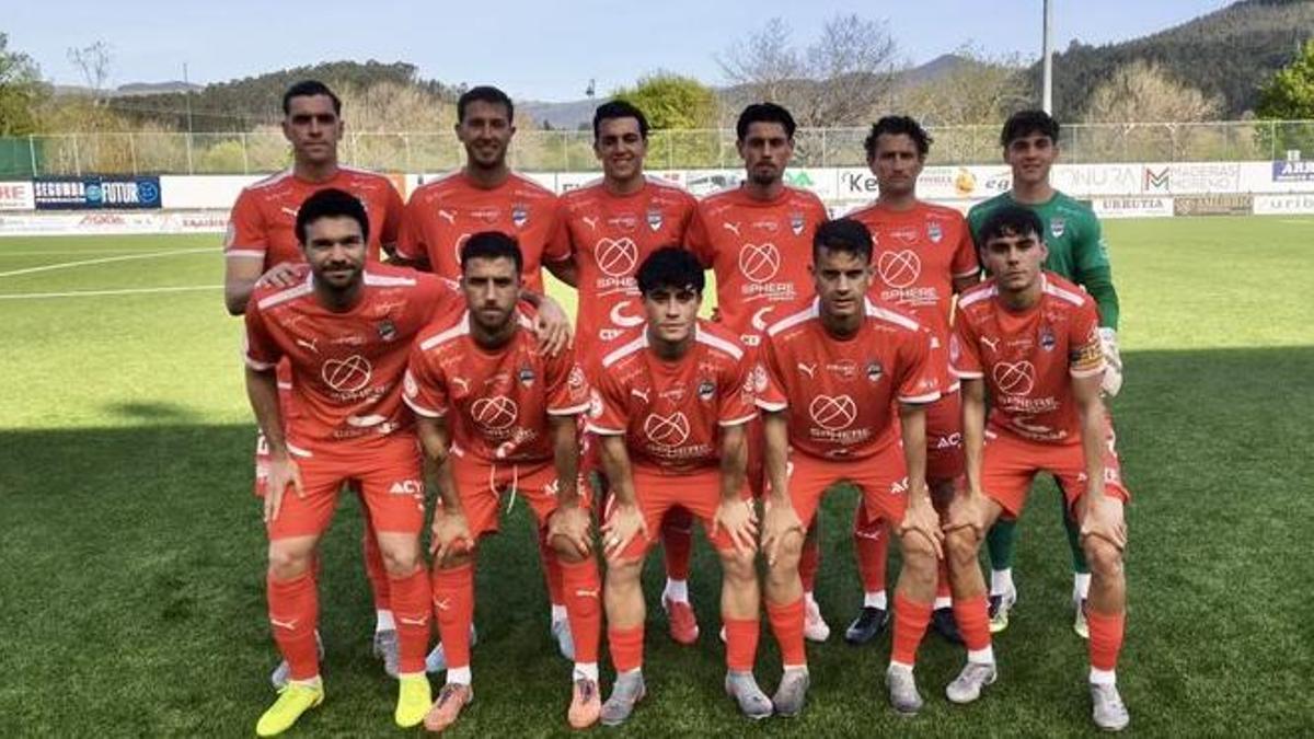 Once del Utebo en el partido de este sábado en Gernica.