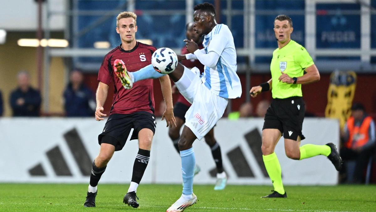 Imagen del choque entre el Sparta Praga y Riga