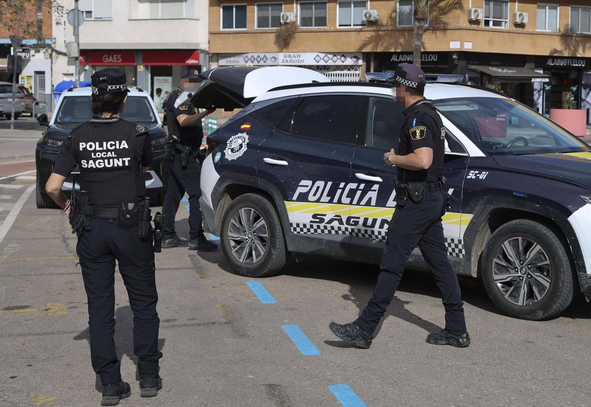 Control de tráfico de la Policia Local de Sagunt.