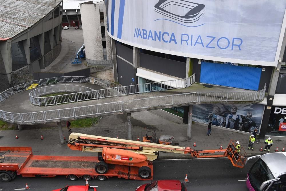 Obras de rehabilitación de las cubiertas de Riazor