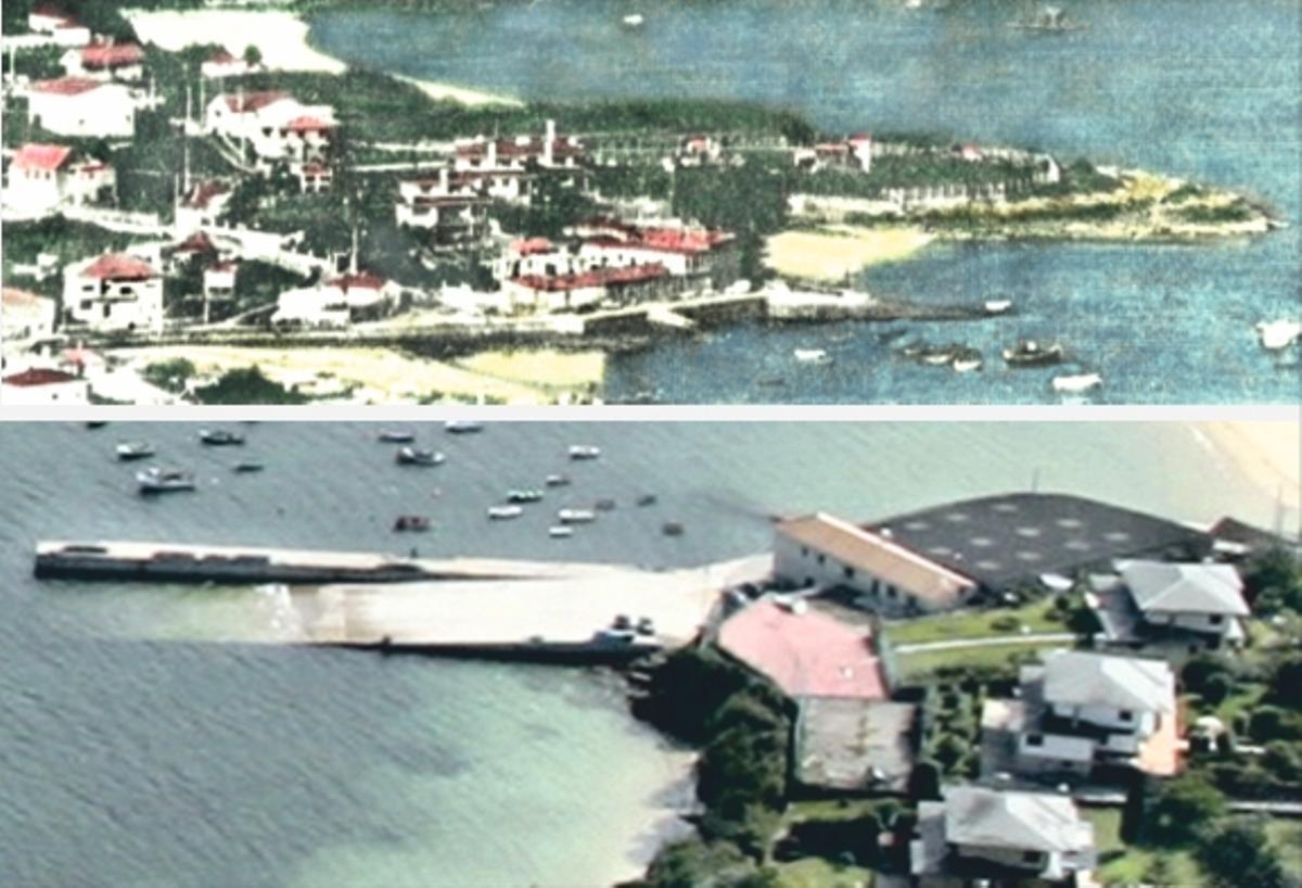 Vistas do porto de Vilariño, na parroquia do Hío.