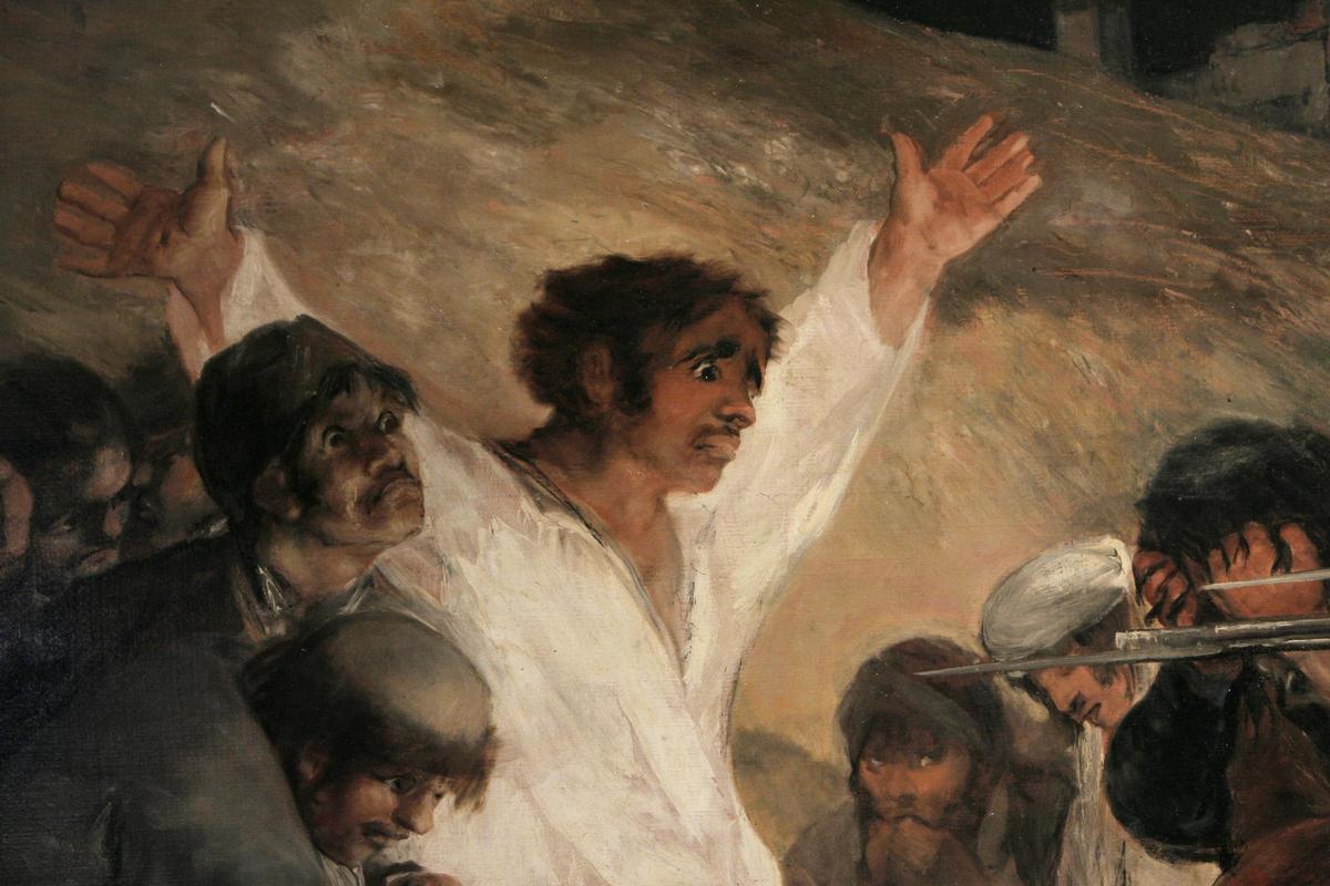 Detalle del protagonista de 'Los fusilamientos en la montaña del Príncipe Pío'.
