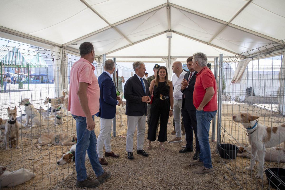 La autoridades visitan la zona de muestra de las rehalas.