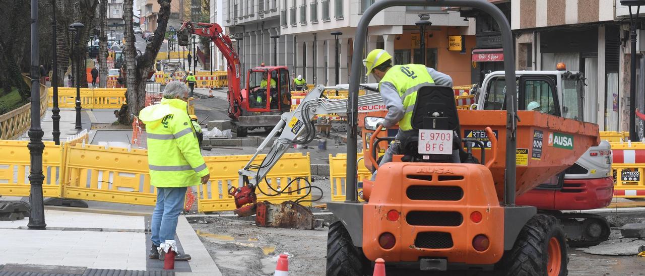 Obras en la avenida del Balneario a comienzos de este año
