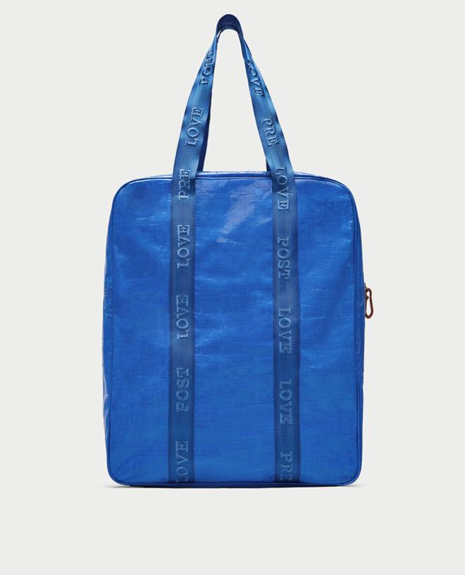 'Maxi shopper' de Zara inspirado en la famosa bolsa azul de Ikea