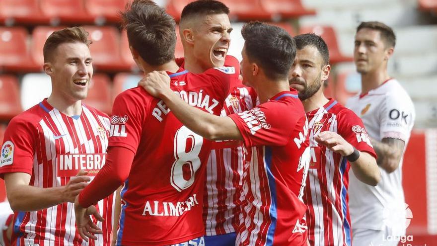 Djuka celebra el primero de sus goles ante el Mallorca.