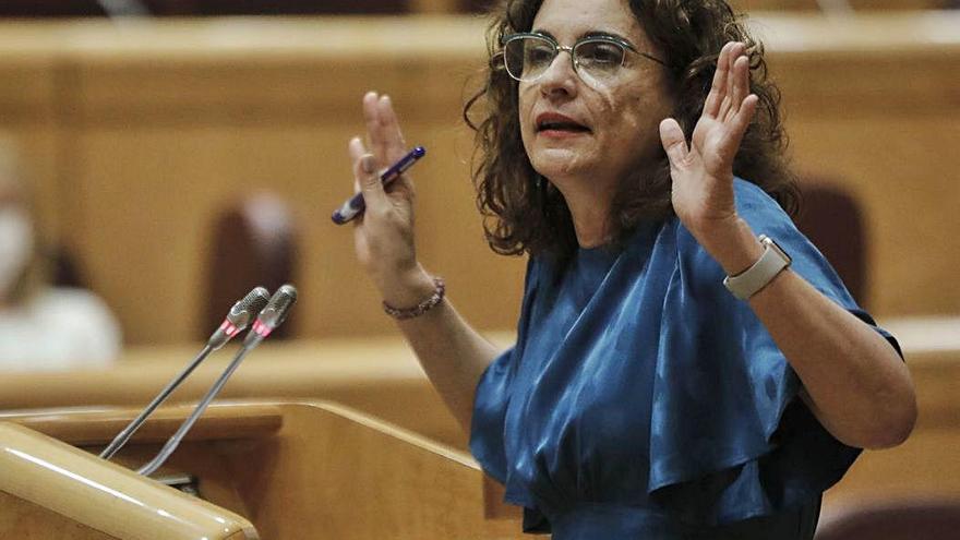 La portaveu del Govern, María Jesús Montero, ahir al Senat