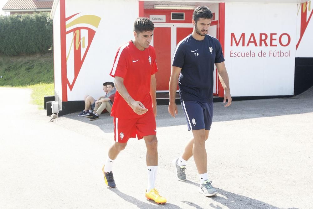 Entrenamiento del Sporting, lunes