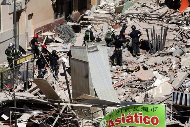 Derrumbe de un edificio de viviendas en Los Cristianos