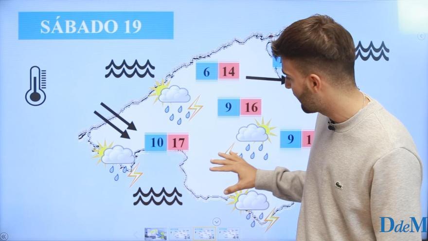 El tiempo del fin de semana en Mallorca | Aguaceros, tormentas y fuerte bajada de temperaturas