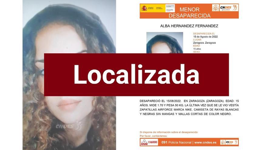 Localizada la menor de 15 años que desapareció por segunda vez en Zaragoza