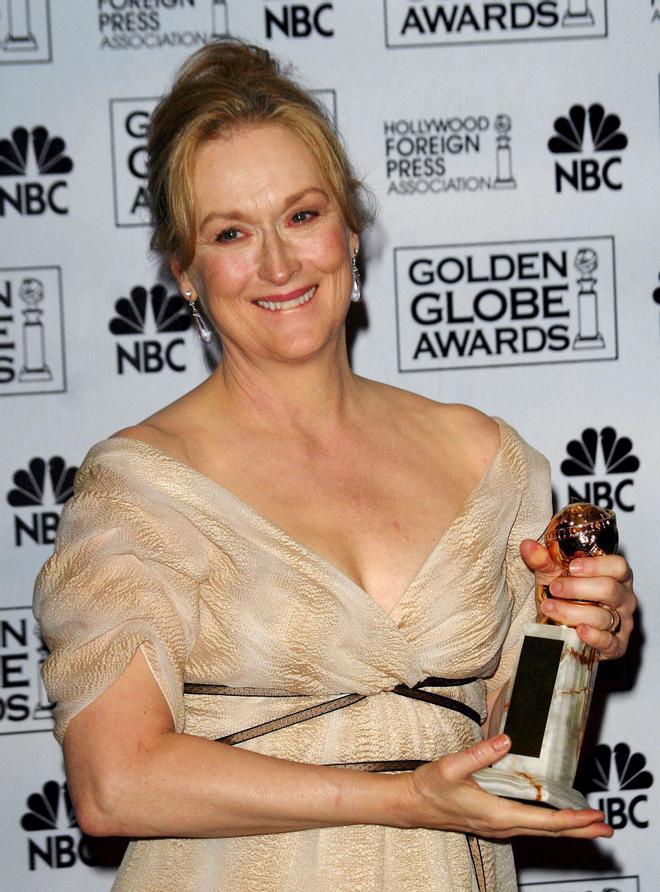 Meryl Streep galardonada durante la 64 edición de los 'Globos de Oro' en Los Ángeles. 2007