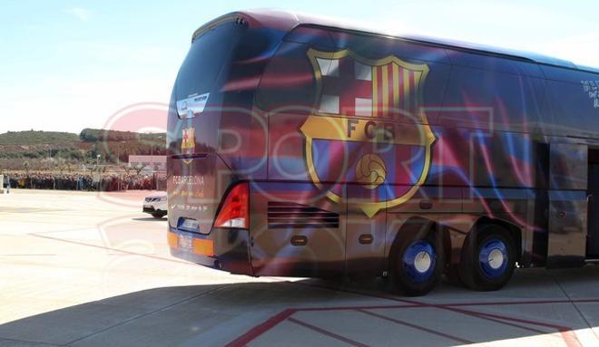 Las imágenes del Barça en el Aeropuerto de Castellón