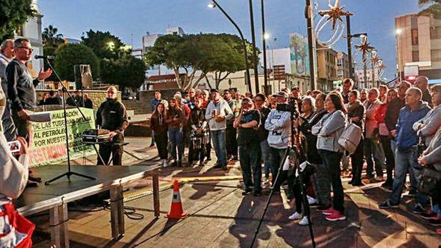 La última manifestación contra la obra de conducción de gas en Puerto del Rosario.