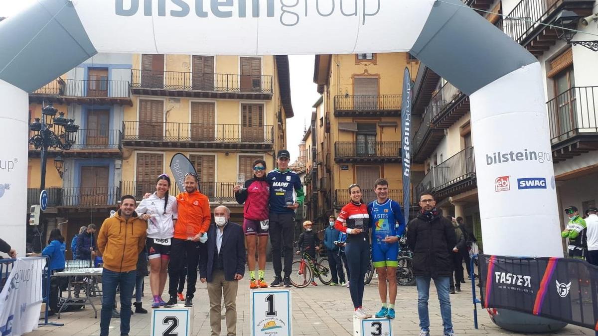 Podio tanto de categoría masculina como femenina este domingo en Calatayud