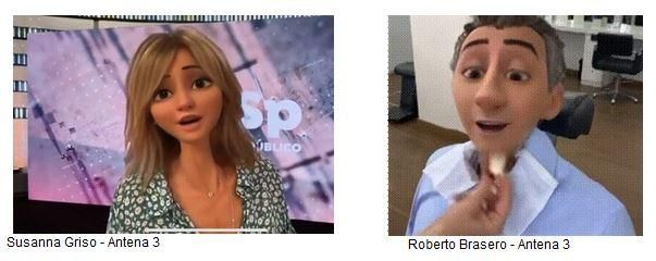 Dos ejemplos de "caricaturización" animada del filtro de Snapchat