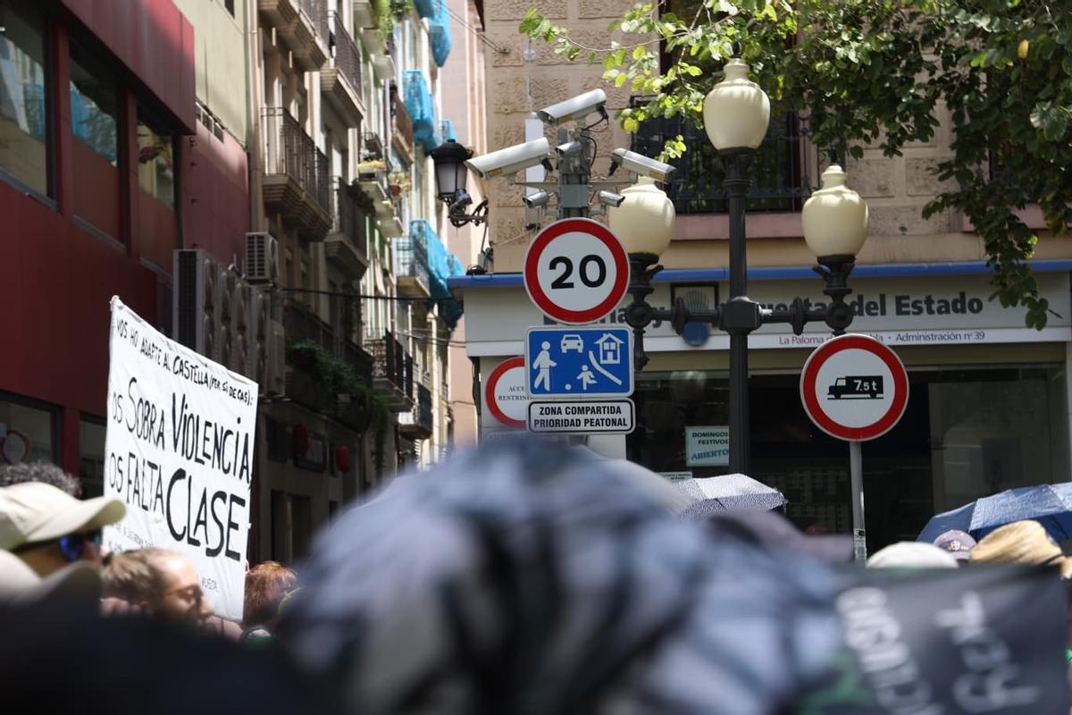 Profesores inundan las calles de Alicante: manifestación de la marea verde este martes