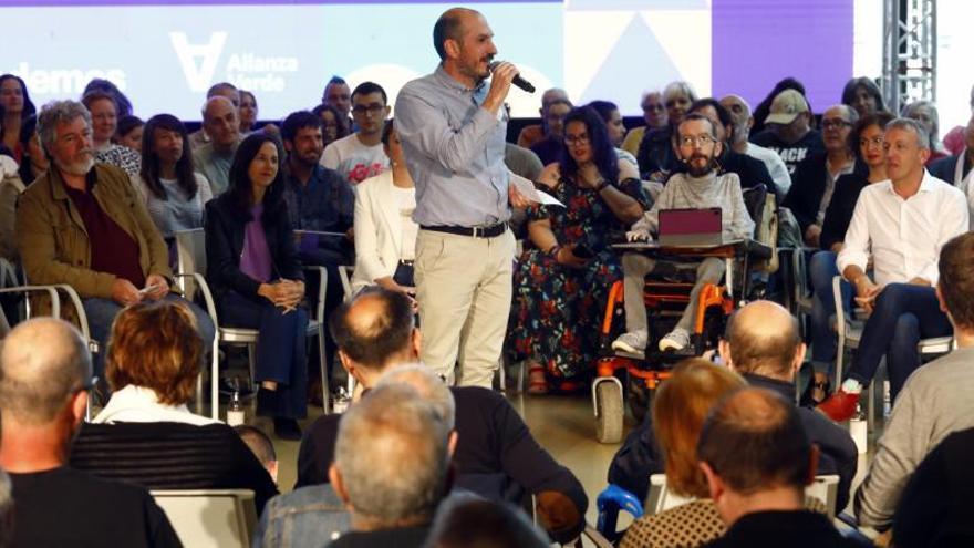 Diego Bayona durante el mitin de Podemos.  | JAIME GALINDO