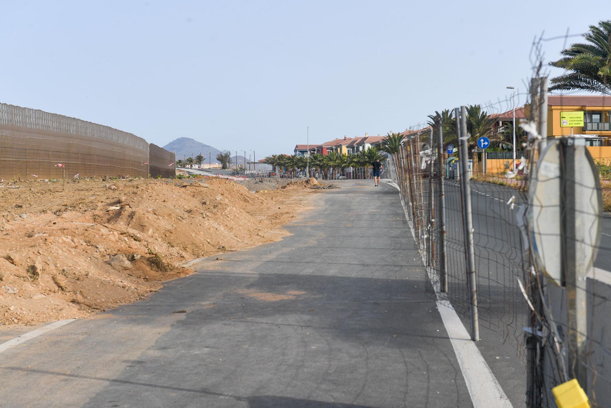 Así está el ensanche de la carretera de Melenara (02/07/21)