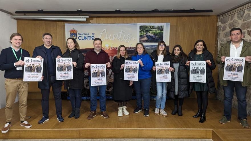 Presentación del concierto solidario de Los Secretos en Cuntis.