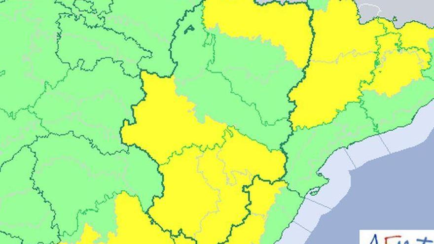 Alerta amarilla por lluvias y tormentas en Teruel, la Ibérica y el Pirineo