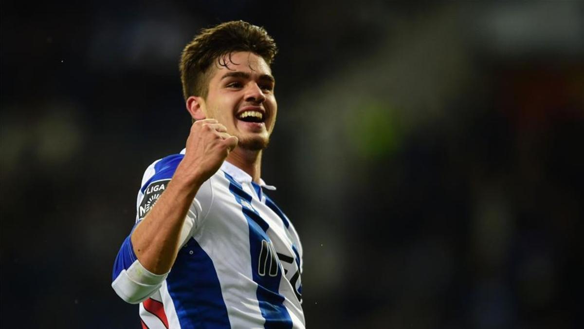 André Silva celebra un tanto con el Oporto