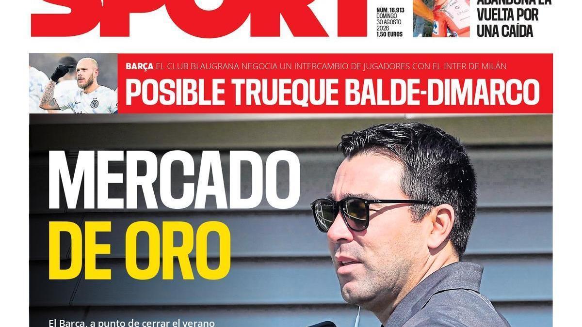 Esta es la portada de SPORT, hoy domingo 30 de agosto de 2026