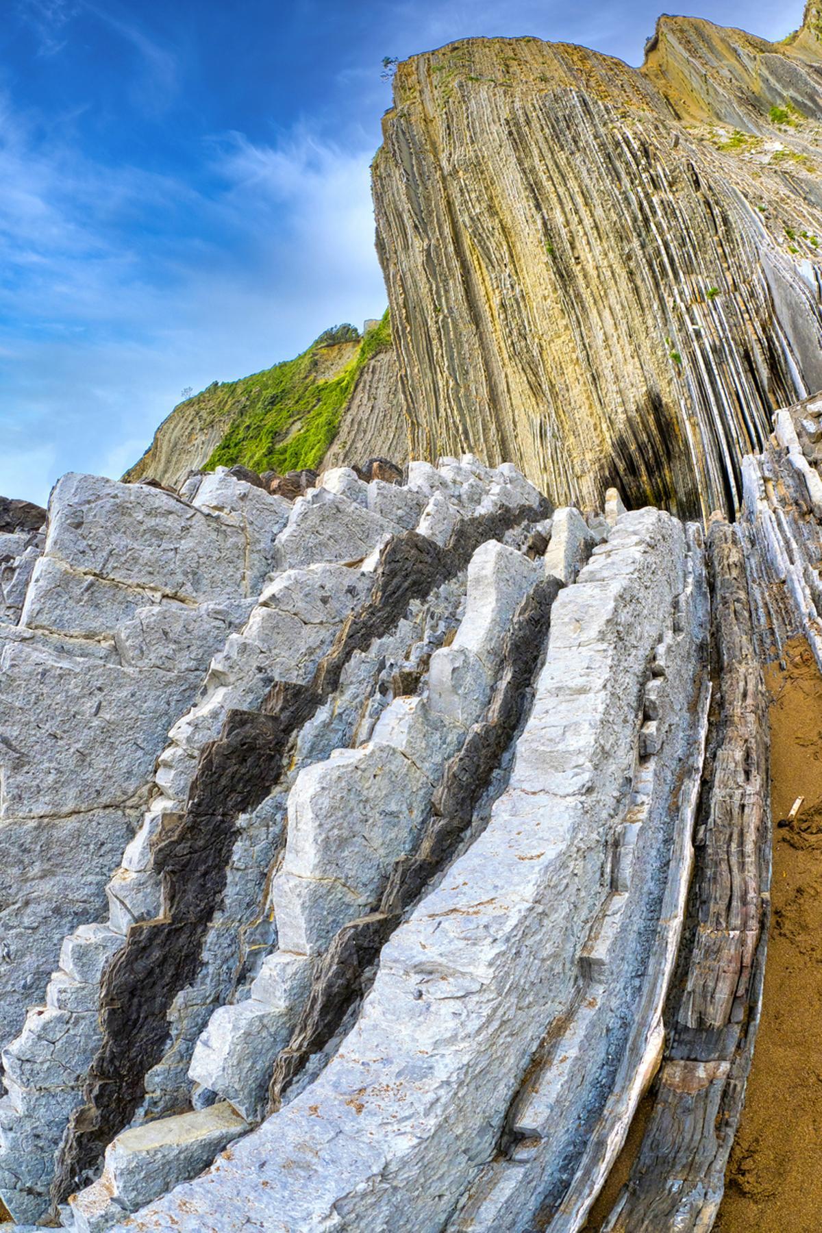 Capas empinadas de Flysch, Costa Vasca UNESCO Geoparque Mundial