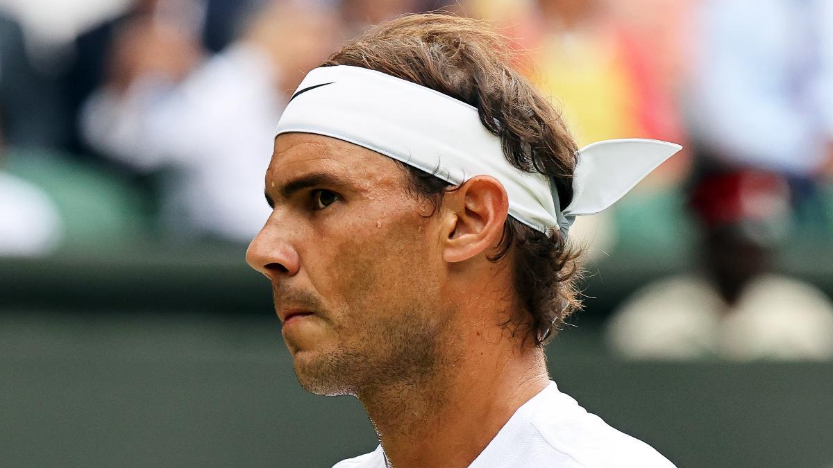 Nadal durante uno de sus partidos en Wimbledon 2022