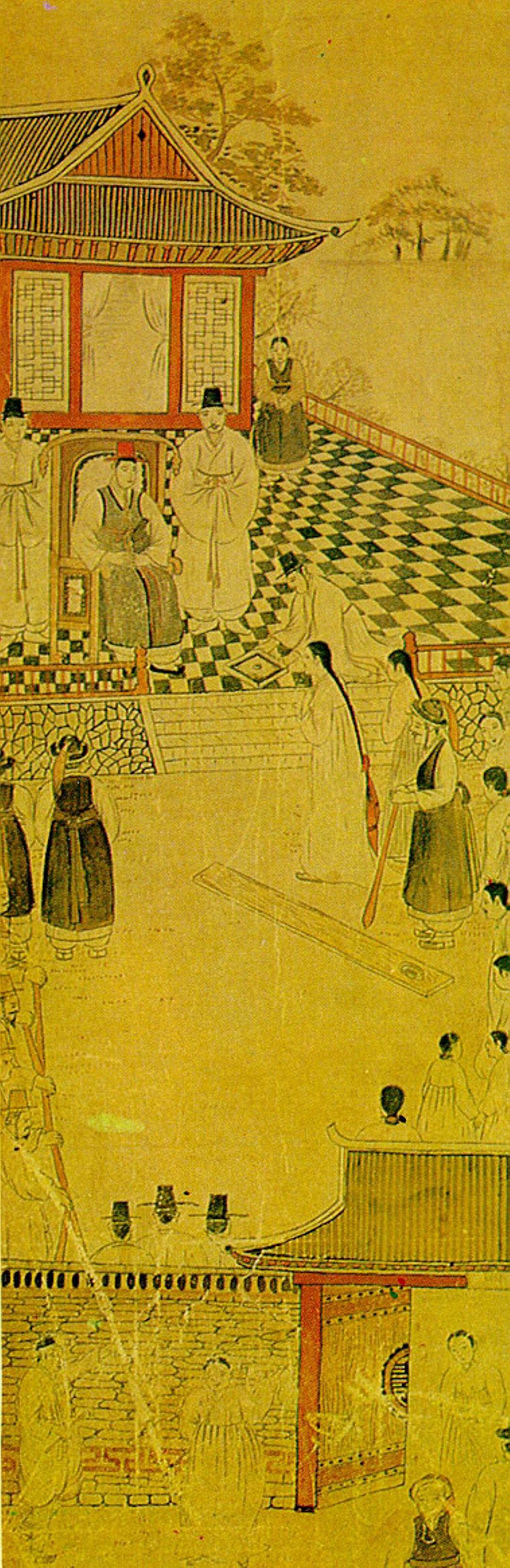 Chunhyang ante el magistrado, pintura anónima de la dinastía Choseon.