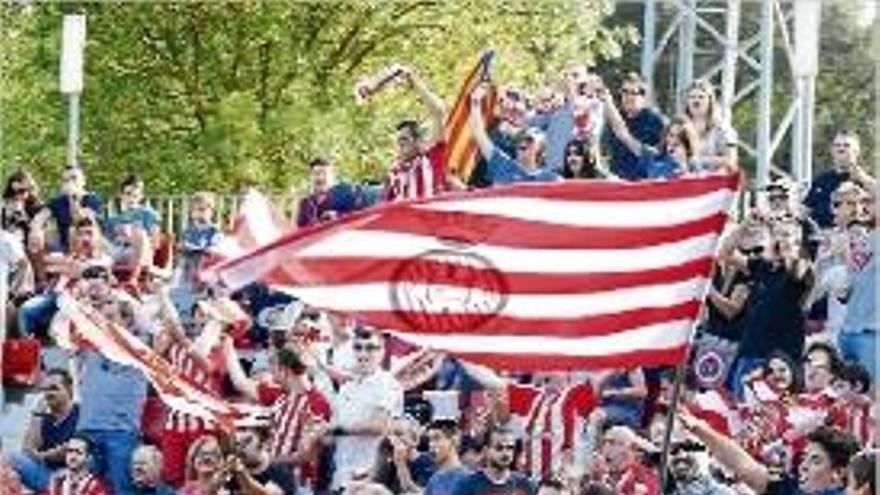 Una imatge de la graderia durant l&#039;últim Girona-Llagostera.