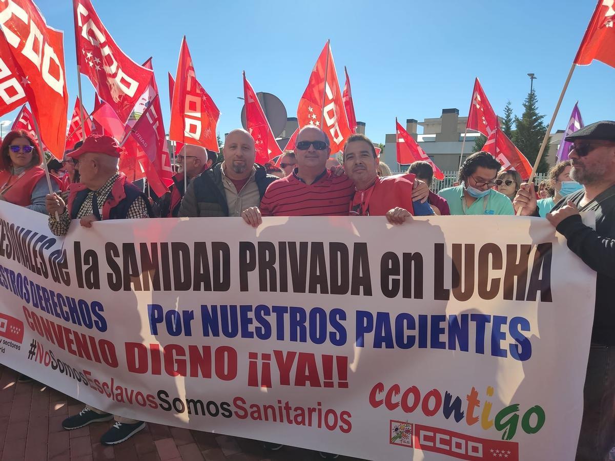 Movilizaciones de trabajadores de la sanidad privada.