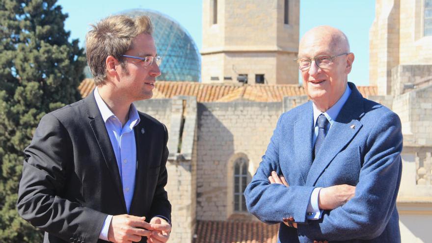 Jordi Masquef amb l&#039;exalcalde Marià Lorca.