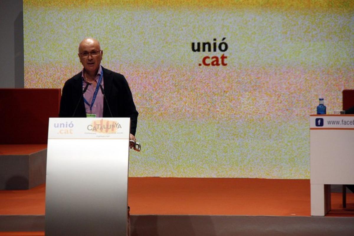 Josep Antoni Duran Lleida, durante su discurso en Sitges. ACN