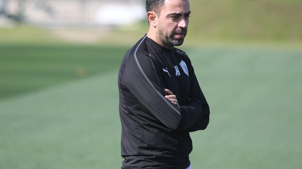 Xavi, en el entrenamiento posterior al triunfo sobre el Al-Rayyan.