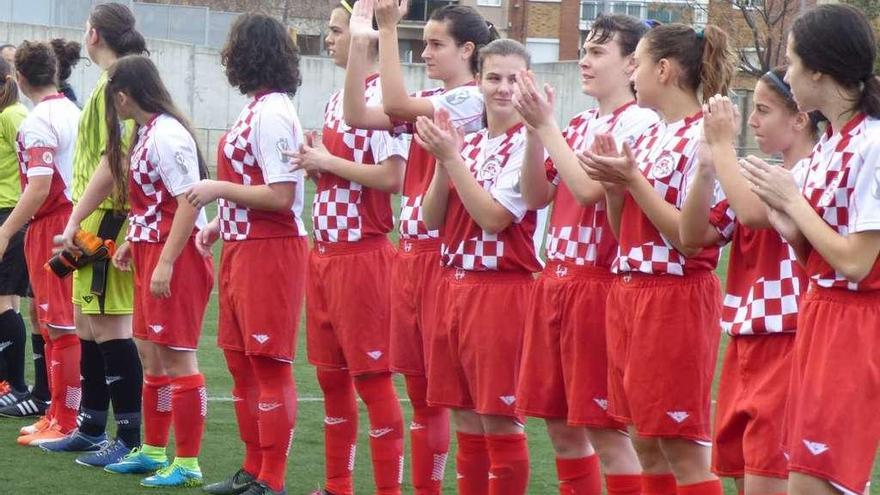 Varias jugadoras de la Selección de Castilla y Léon Cadete.