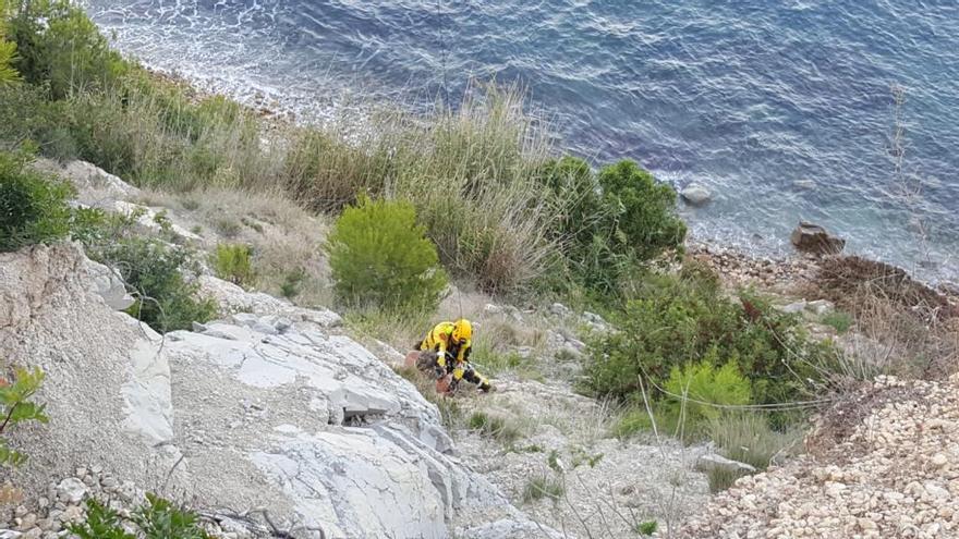 Salvan a un excursionista que se ha precipitado por el acantilado del Portitxol de Xàbia