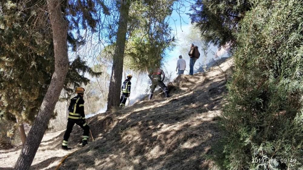 Incendio forestal en la partida Rqier Alt de Alcoy