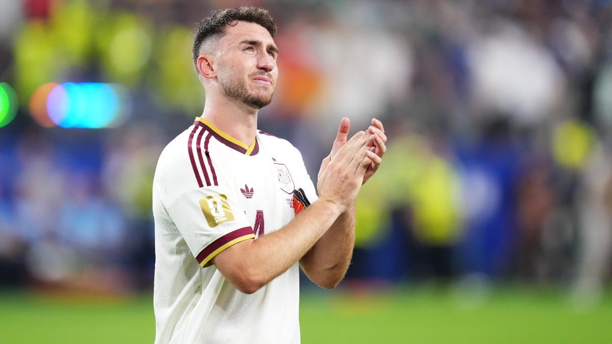 Aymeric Laporte celebra la victoria contra Francia