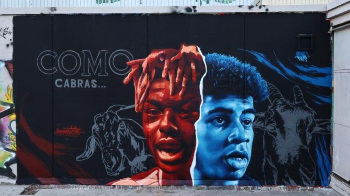 El mural que pone a Lamine Yamal y Nico Williams juntos en Barcelona
