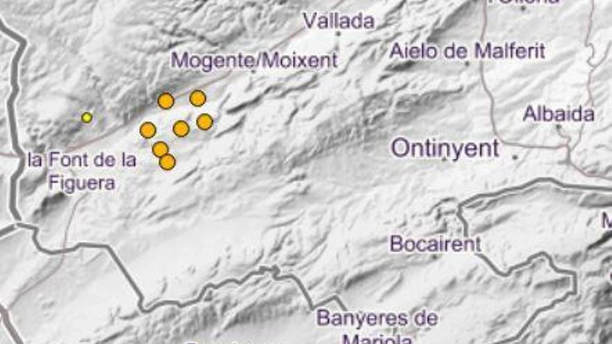 Cuatro terremotos más en Moixent, la Font de la Figuera y el Golfo de València