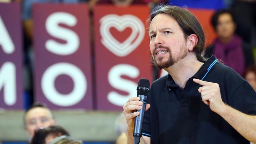 Pablo Iglesias, en un mitin de precampaña.