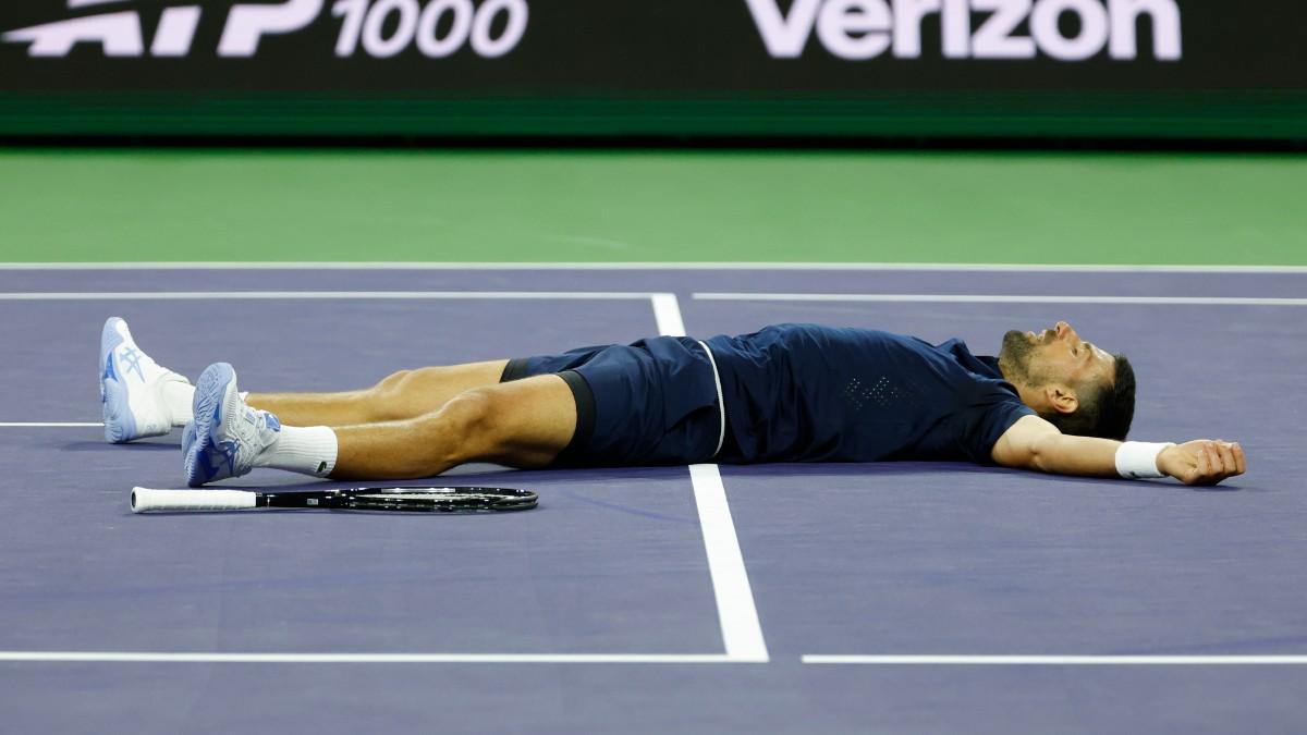 Novak Djokovic, exhausto tras un punto ante Draper