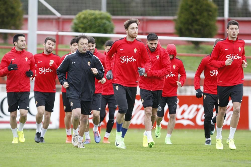 Entrenamiento del Sporting.