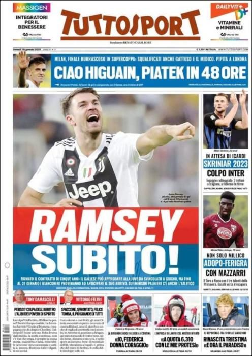 Portada TUTTOSPORT viernes 18 de enero 2019